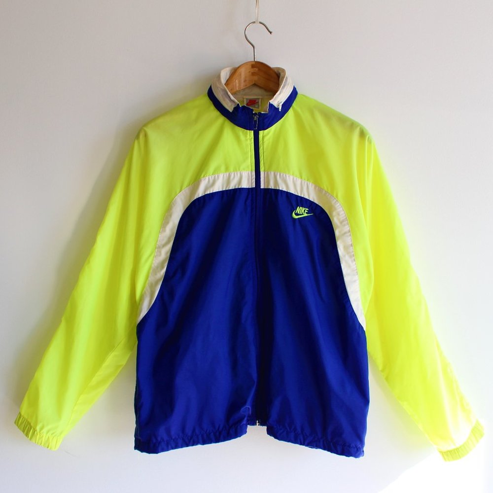 Vintage 80's Nike Yellow Color Block Windbreaker